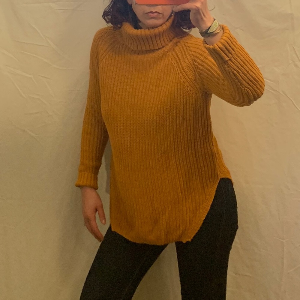 SILENCE + NOISE Mustard Turtle Neck Sweater